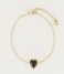 My Jewellery  Armband black onyx hartje goudkleurig (1200)